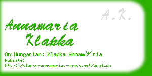 annamaria klapka business card